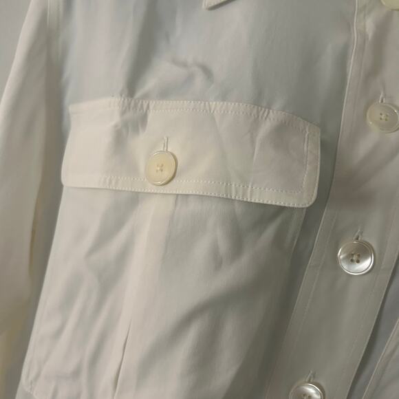 Madewell Women's 100% Silk Button Utility Pocket Shirt Blouse L Large New Flaw - Picture 4 of 13